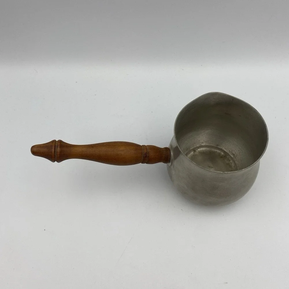 Vintage International Pewter Wooden Handle Brandy Warmer Pourer #277 17‎ 3